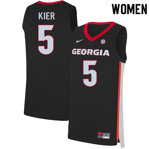 Women #5 Justin Kier Georgia Bulldogs College Basketball Jerseys Sale-Black - Click Image to Close
